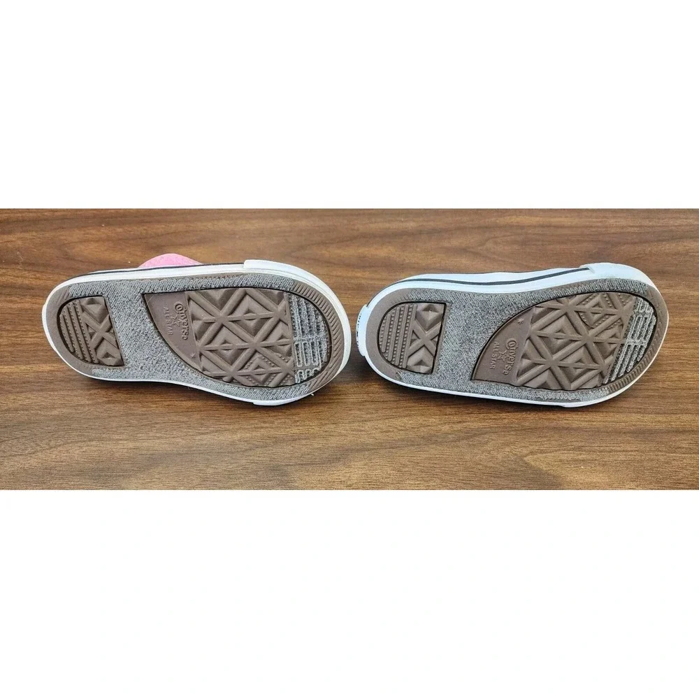 Converse All‎ Star Sneakers Toddler Baby Girl Size 6 Pink Canvas Lace Up Shoes